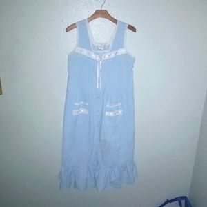 Jodie Arden M Vintage Sleeveless Cotton Robins Egg Blue Nightgown